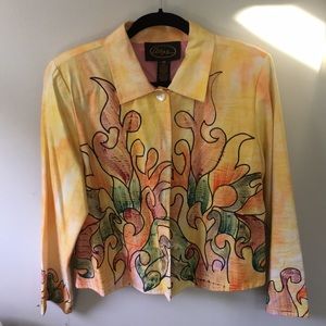 Artisan absolutely gorgeous screen painted jacket.